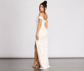 Robe sirène en maille à sequins Marzia Scroll